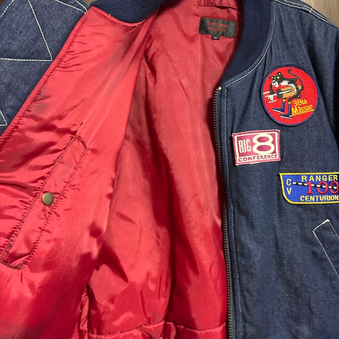 90s ドッグファイト THE DOG FIGHT デニムMA-1ジャケット - メルカリ