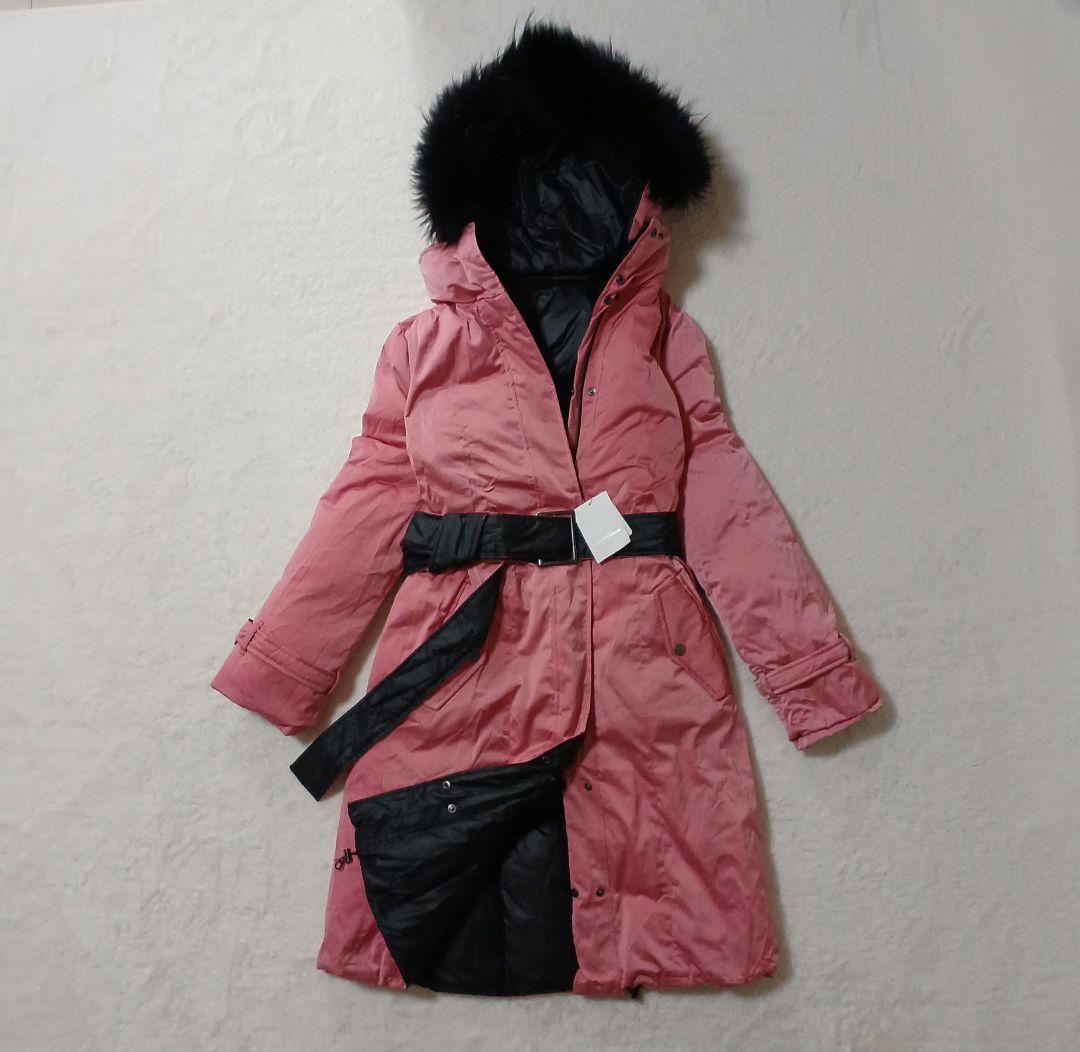 新品タグ付き PINKY&DIANNE ファー付きロングダウンコートリバーシブル