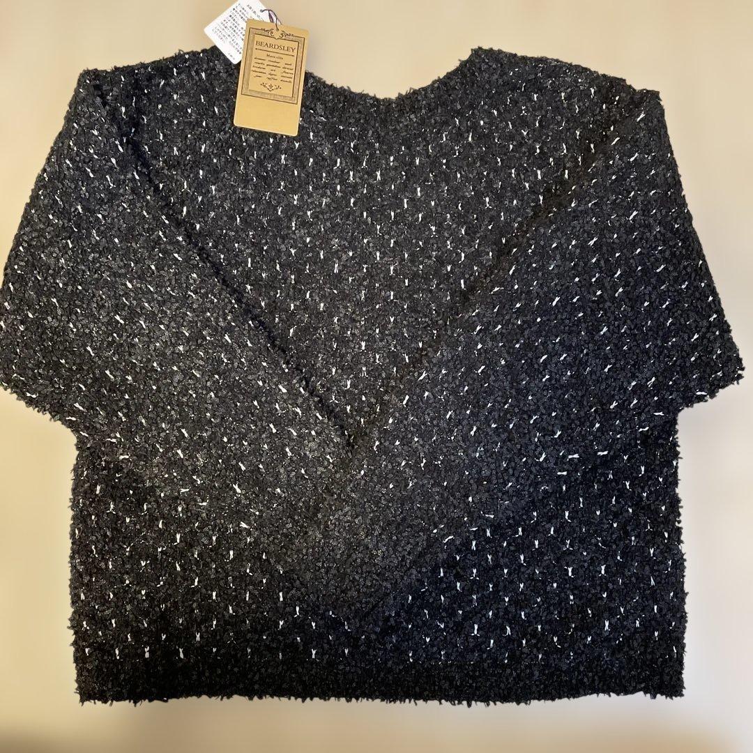 ビアズリー　ブラック 長袖ニット Fサイズ BEARDSLEY HiROMITHiSTLE ブークレ ボリュームスリーブプルオーバー