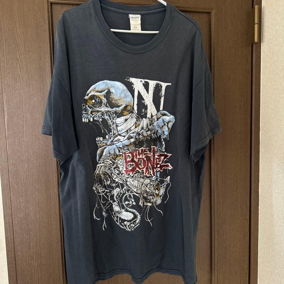 希少XLサイズ◆The BONEZ ダメージ加工スカルTシャツ mh-214.jpg