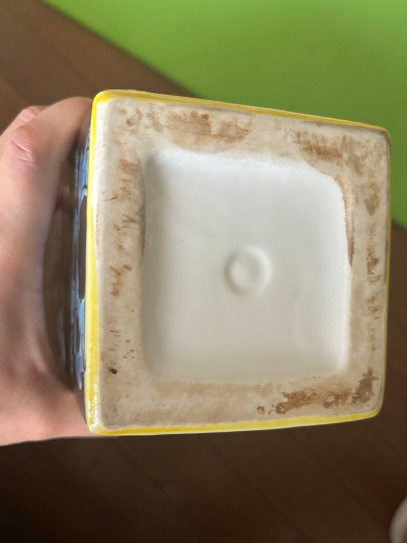 中国清末時代 粉彩 素三彩四方花瓶