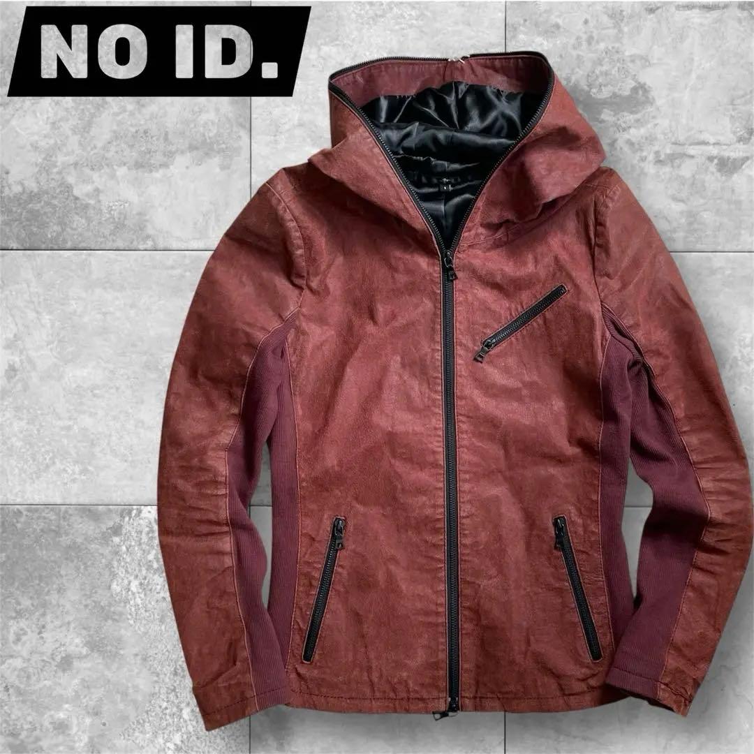 【美品】NO ID. レザージャケット　 加工 豚革 1 フード　春 レザー 楽天市場】全10サイズ! [Men's Piping Pigskin Genuine Leather Single
