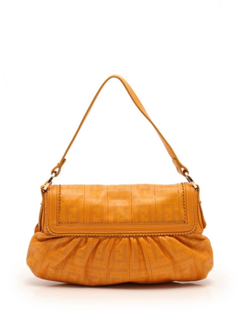 オレンジレザー フリルショルダーバッグ ショルダーバッグ 本革 2way 本革バッグ 軽量 トートバッグ レディース