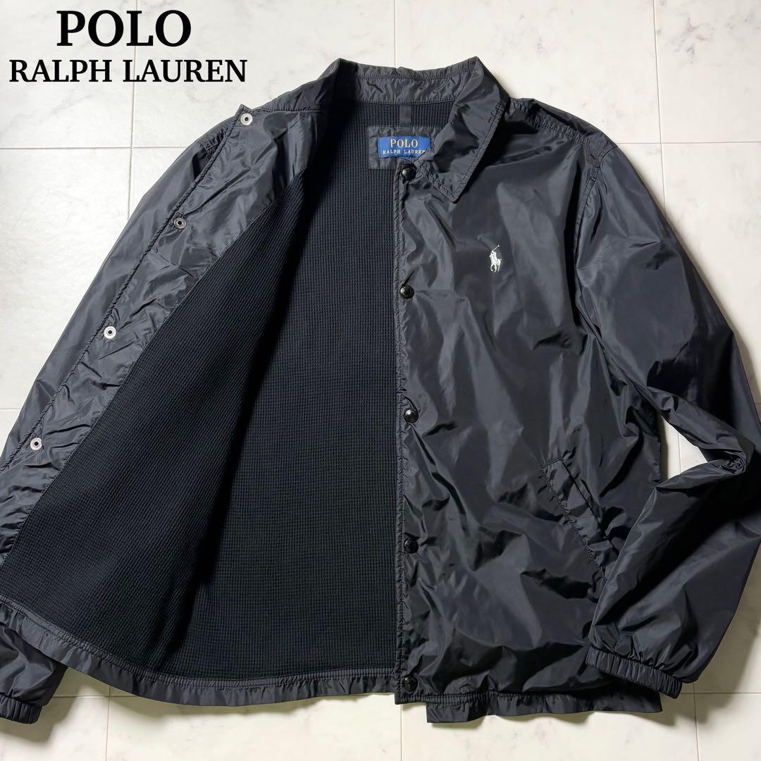 現行 ポロラルフローレン 裏地サーマル コーチジャケット バックプリント