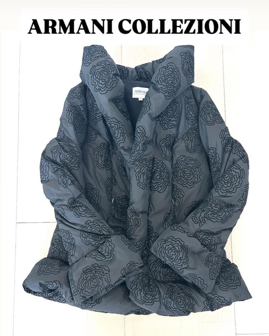 ★美品★【ARMANI COLLEZIONI】花柄ダウンジャケット 42