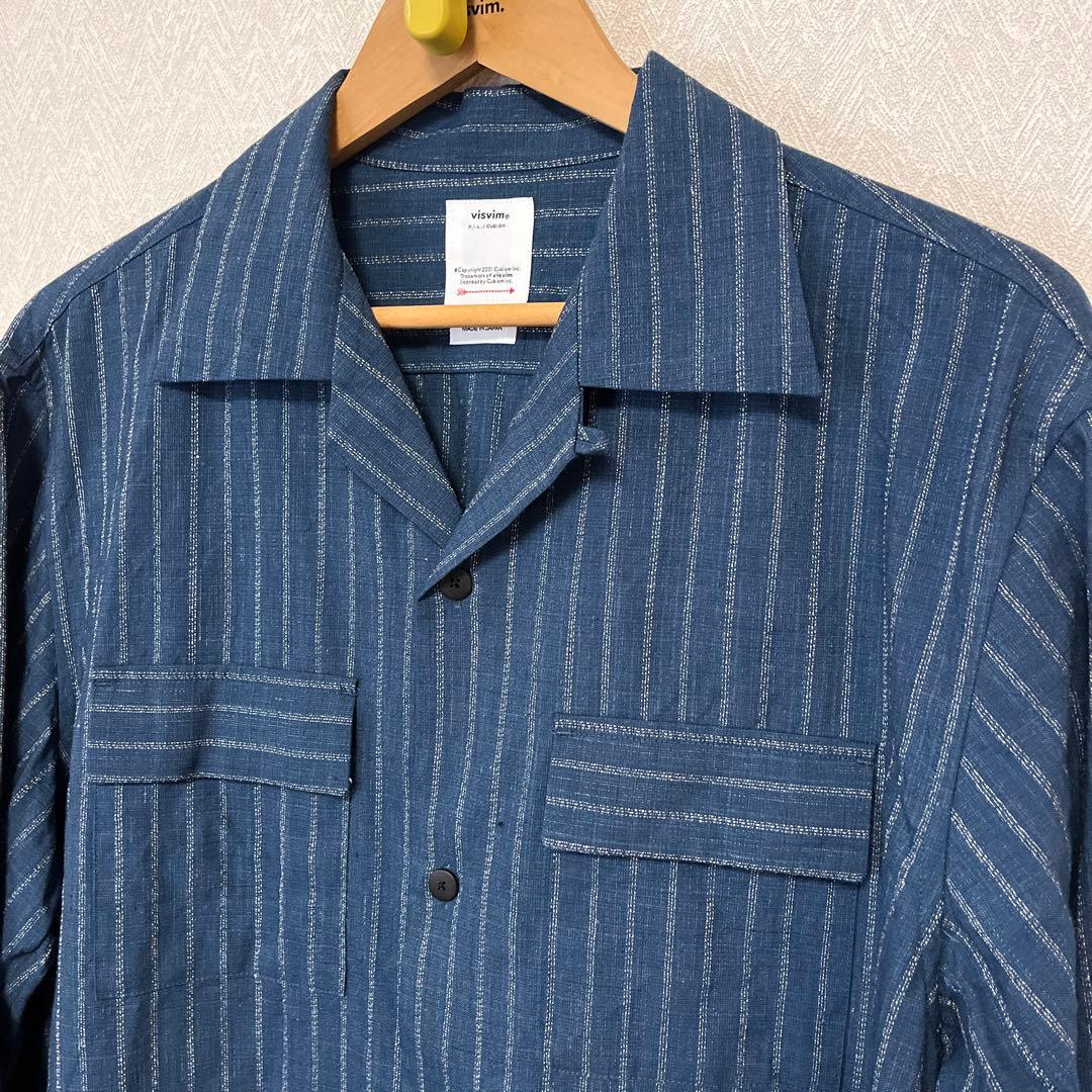 トップス visvim keesey shirts stripe 3 navy 25aw