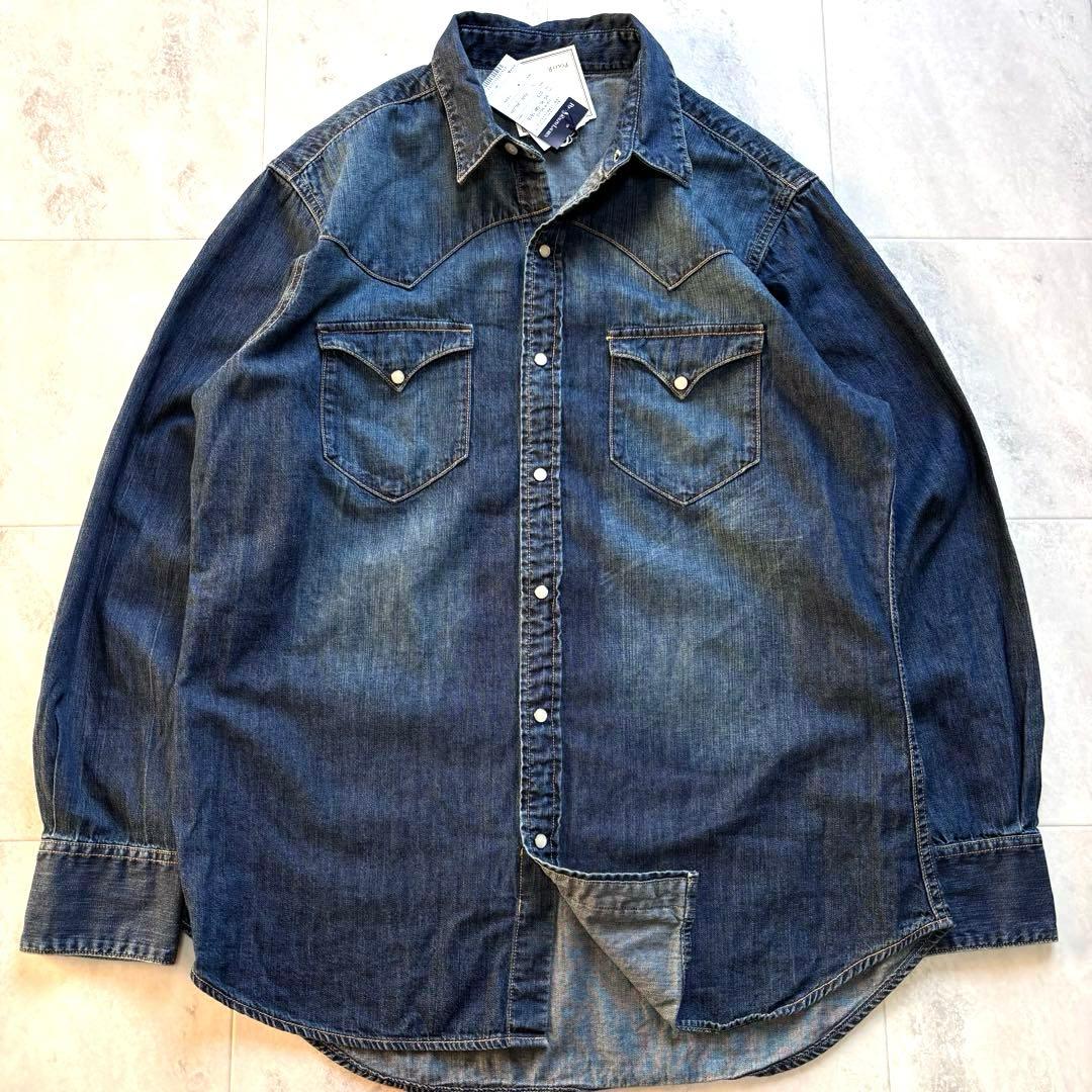 【未使用品】ポロラルフローレン ビンテージ加工 デニムウエスタンシャツ Lサイズ