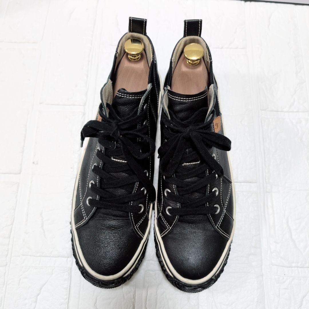 【美品】スピングルムーブ サイドゴア レザー スニーカー 25.5cm