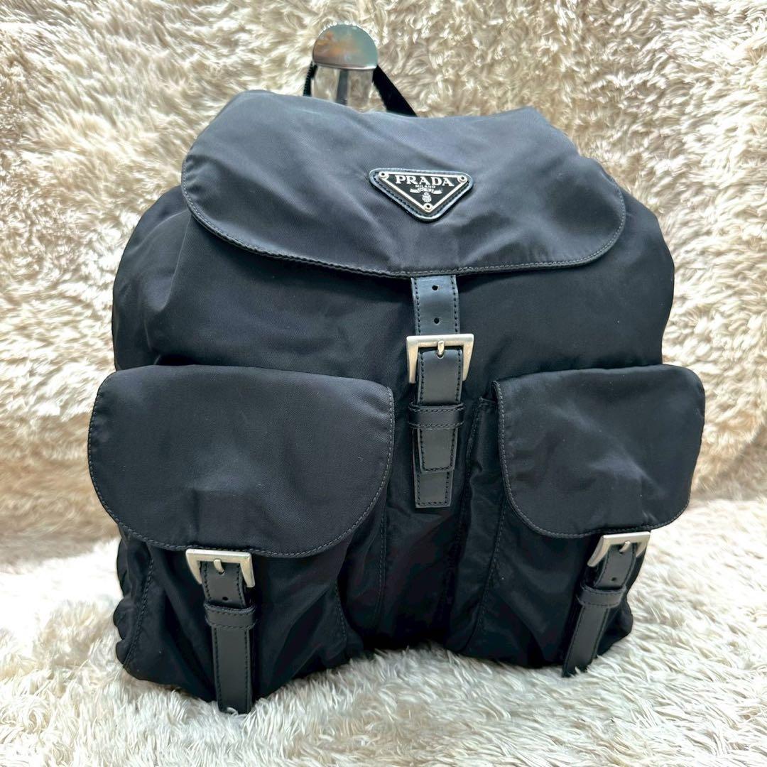 【美品】PRADA リュック ブラック ナイロン 三角ロゴ ユニセックス