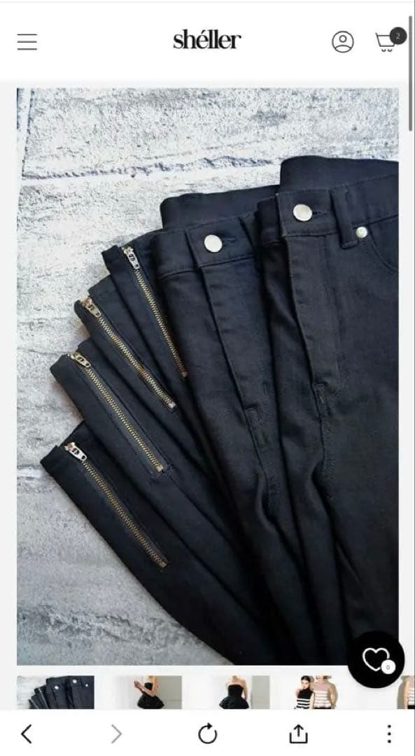sheller GOLD ZIP black denim シェリエ