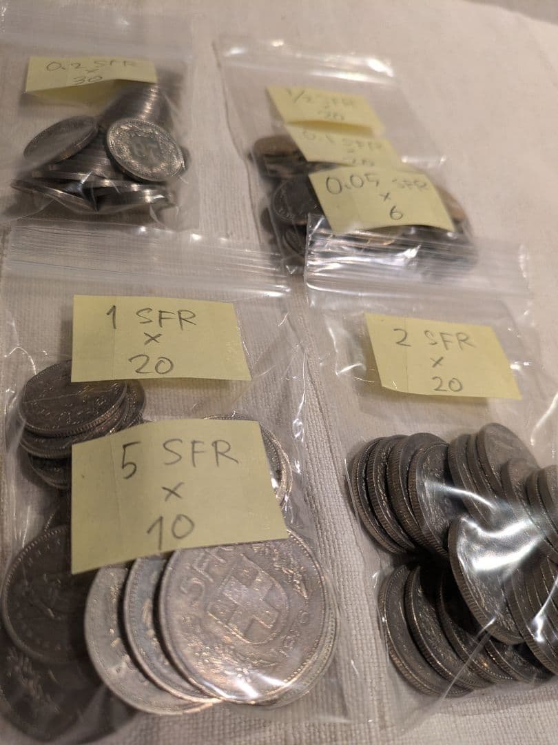 【DeppCoin 】スイスフラン 1,2フラン硬貨のみ 60フラン分