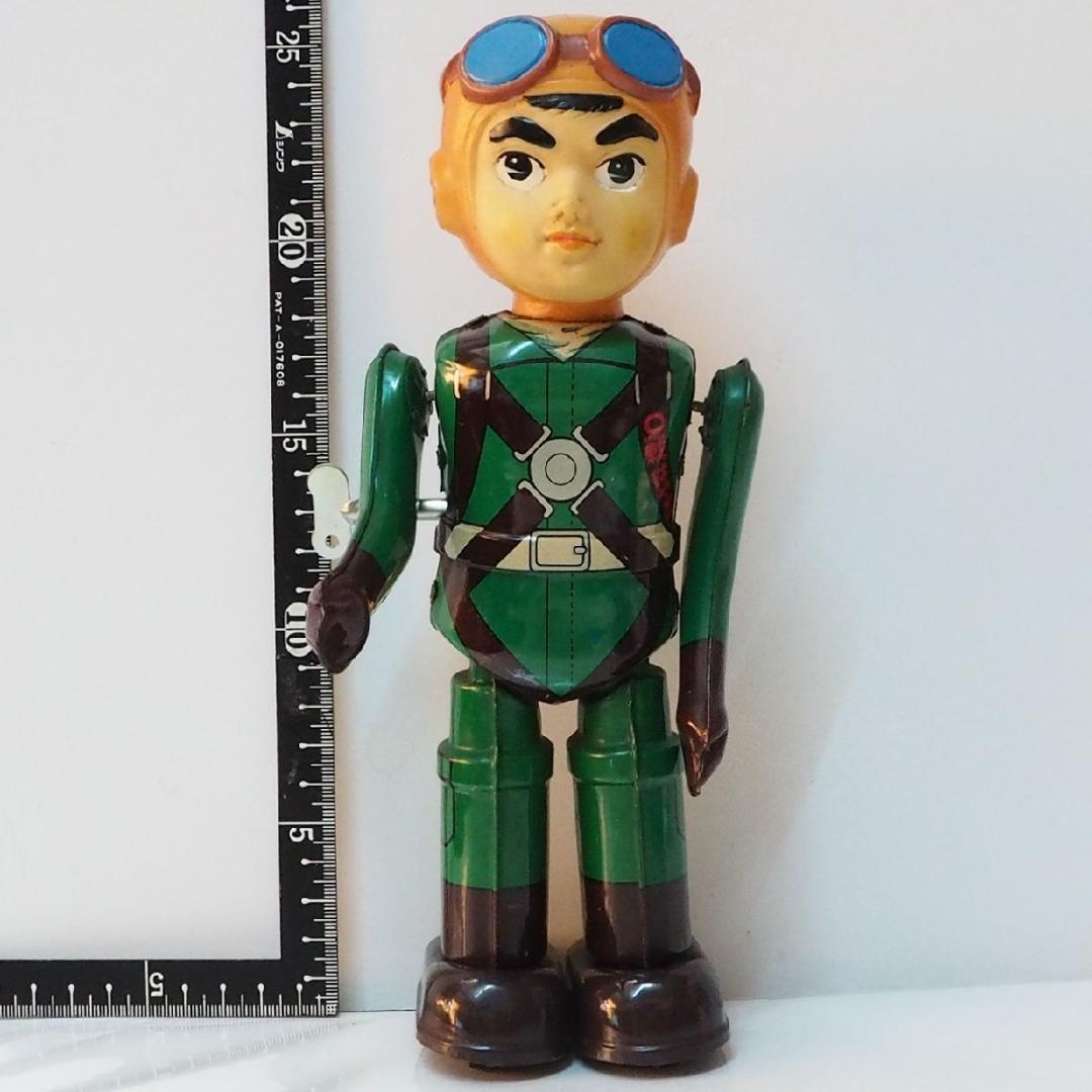 TOMO　ATD【0戦はやと】当時物ブリキ ゼンマイ歩行ロボット人形
