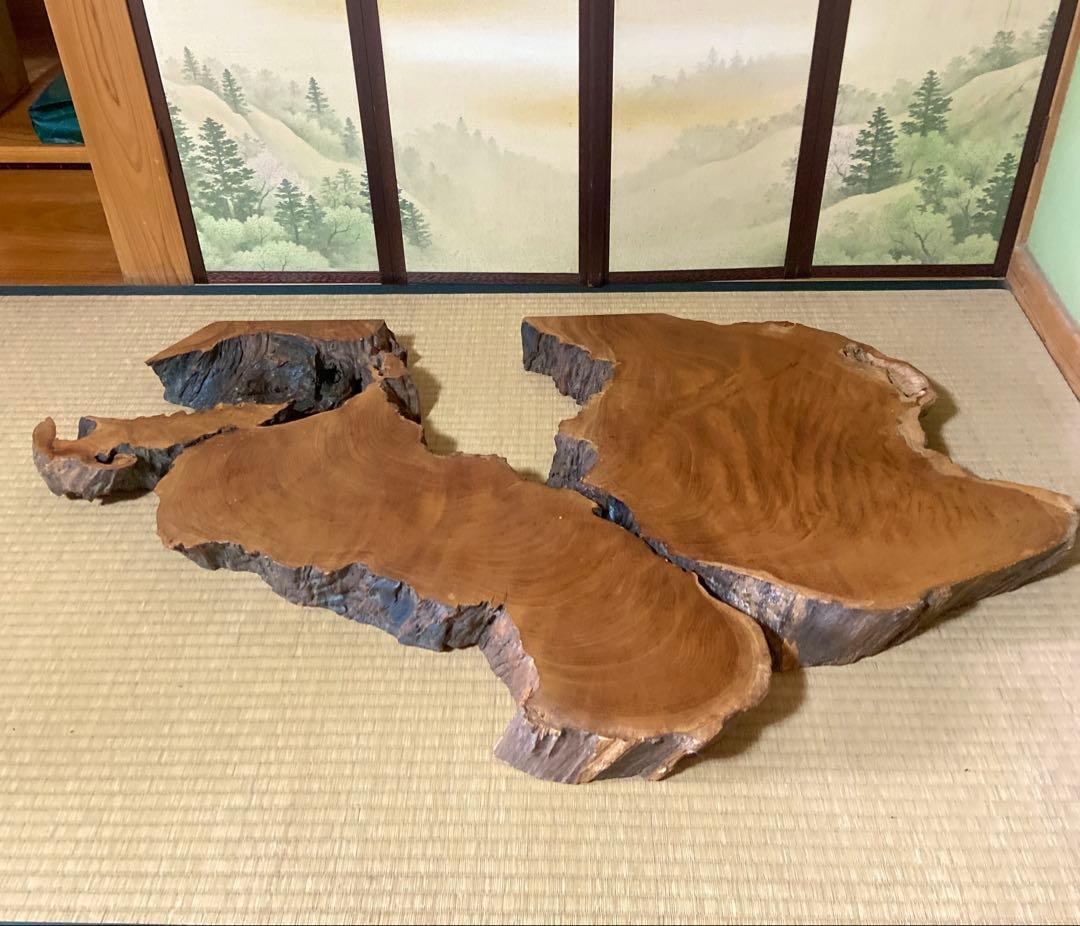 極希少・時代物天然欅けやき一枚板　瘤杢・自然穴｜古材銘木　縦 104× 横 65