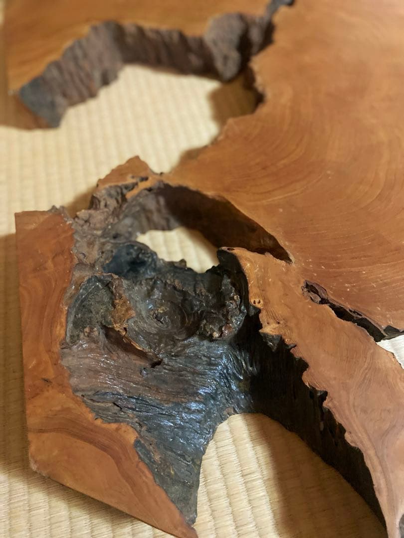 極希少・時代物天然欅けやき一枚板 瘤杢・自然穴｜古材銘木 縦 104× 横