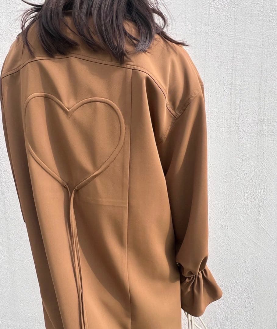 AMERI♡BACK HEARTDESIGNOVER BLOUSE/ブラウン