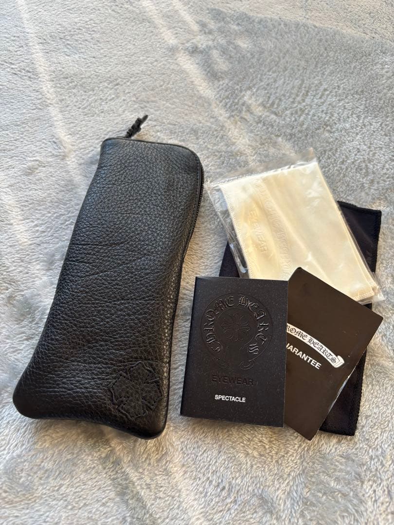 クロムハーツ黒いレザー メガネケース　　美品