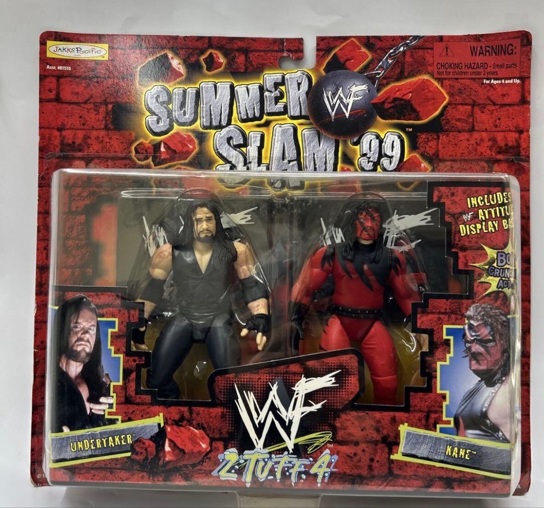 未開封　保管品　WWE(旧WWF)アンダーテイカー　ケイン　サマースラム99 WWE WWF SUMMER SLAM 99 LAST MAN STANDING 4-FIGURE SET SEALED 1999