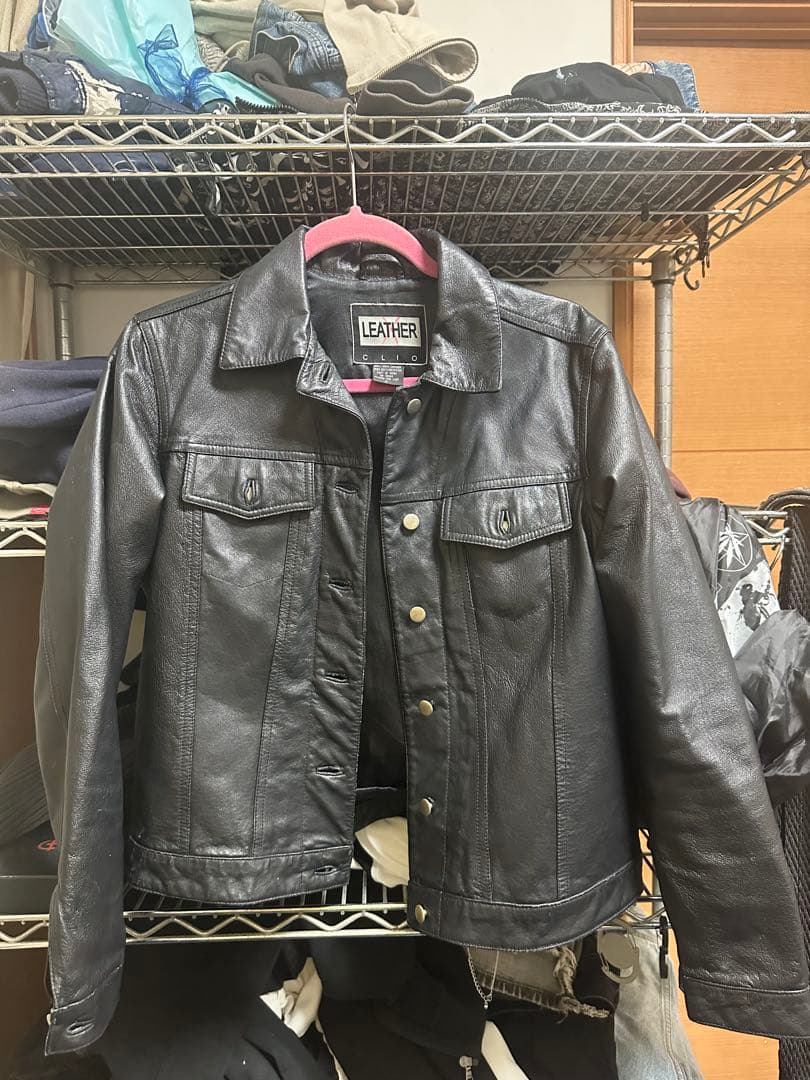 o*x様 ブラックレザージャケット archive swag