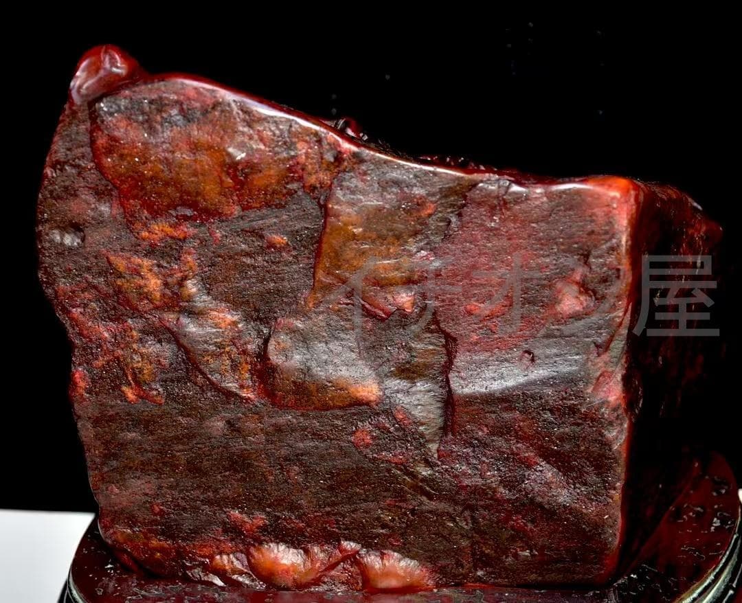 中国古美術 名家西鳳銘 寿山紅田黄石彫 大型置物 極細工 古擺件 骨董品