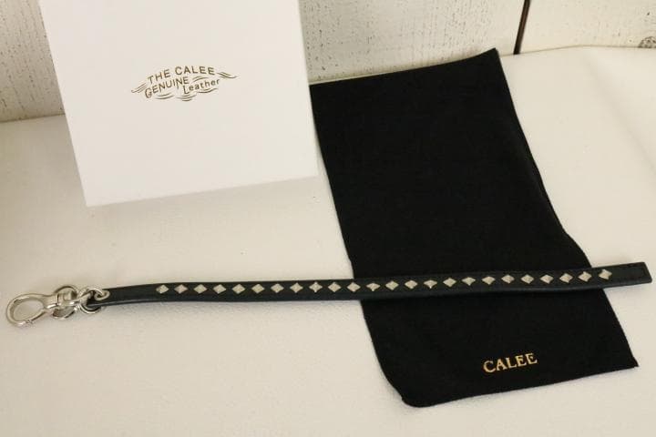 24AW【新品】☆CALEE：スタッズ　レザー　ロング　キーリング