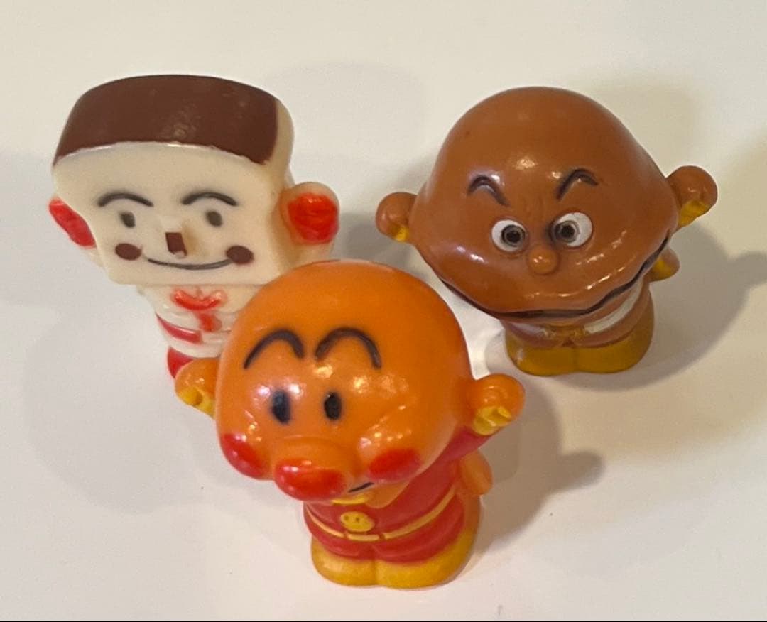 激レア✨】1989年製 アンパンマン 指人形 昭和 レトロ ソフビ 3体