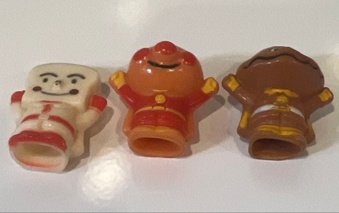 激レア✨】1989年製 アンパンマン 指人形 昭和 レトロ ソフビ 3体
