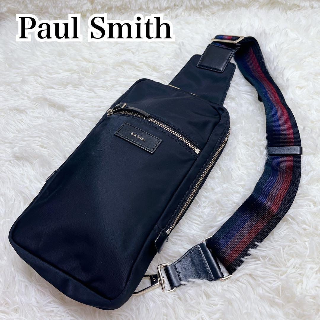 極美品 PaulSmith ポールスミス ボディバッグ ストライプ ナイロン Paul Smith（ポール・スミス） ショルダーバッグ ナイロンブライト