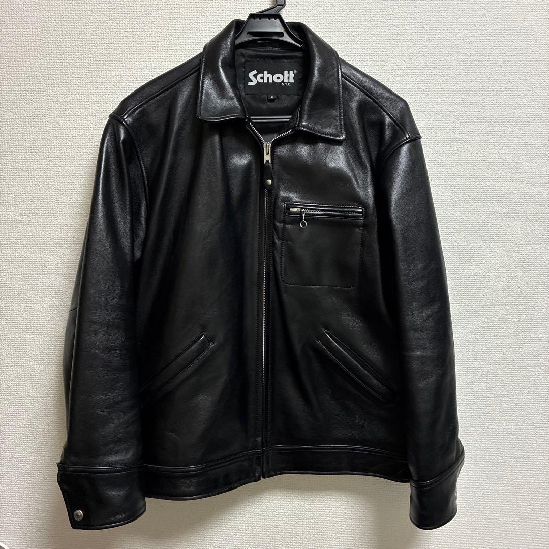 Schott NYC LEATHER TRACKER JACKET M ブラック