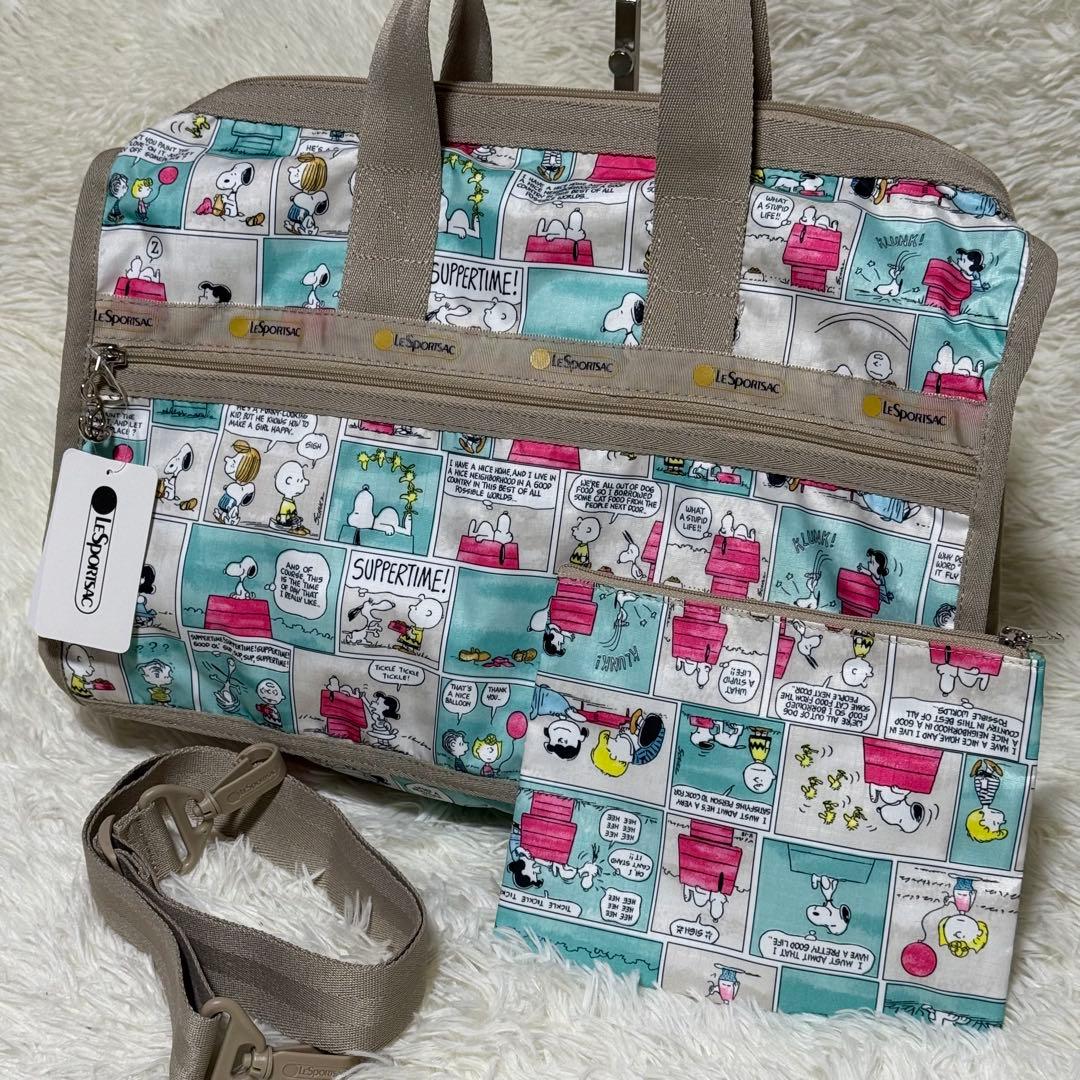 【✨新品同様✨】スヌーピー レスポートサック ボストンバッグ 旅行 ポーチ付き❣️