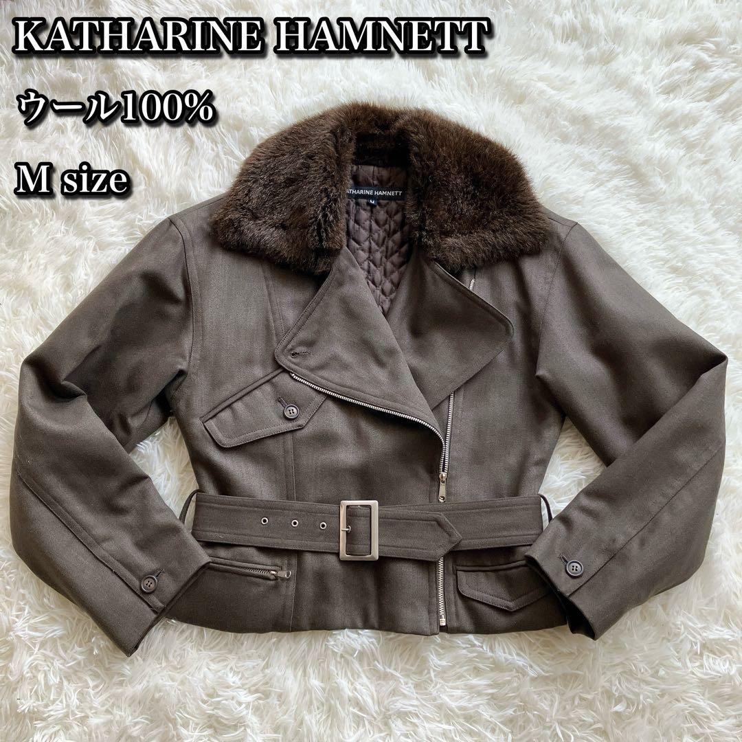 90s KATHARINE HAMNETT ボア襟 ミリタリージャケット M