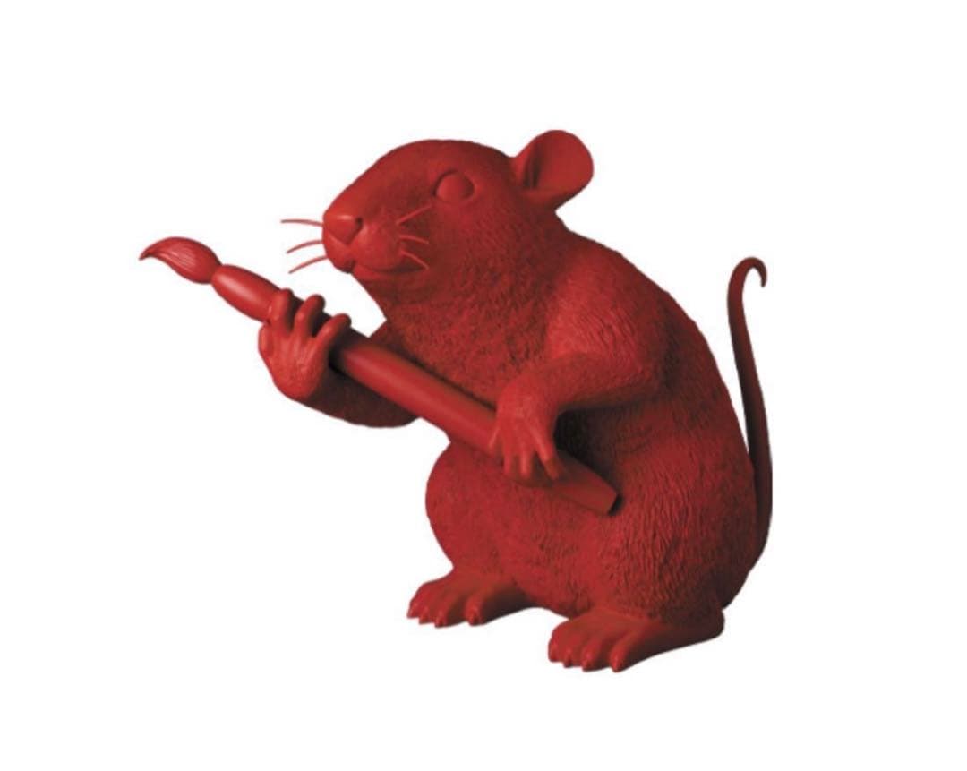 medicom toy banksy love rat sync. red 新品