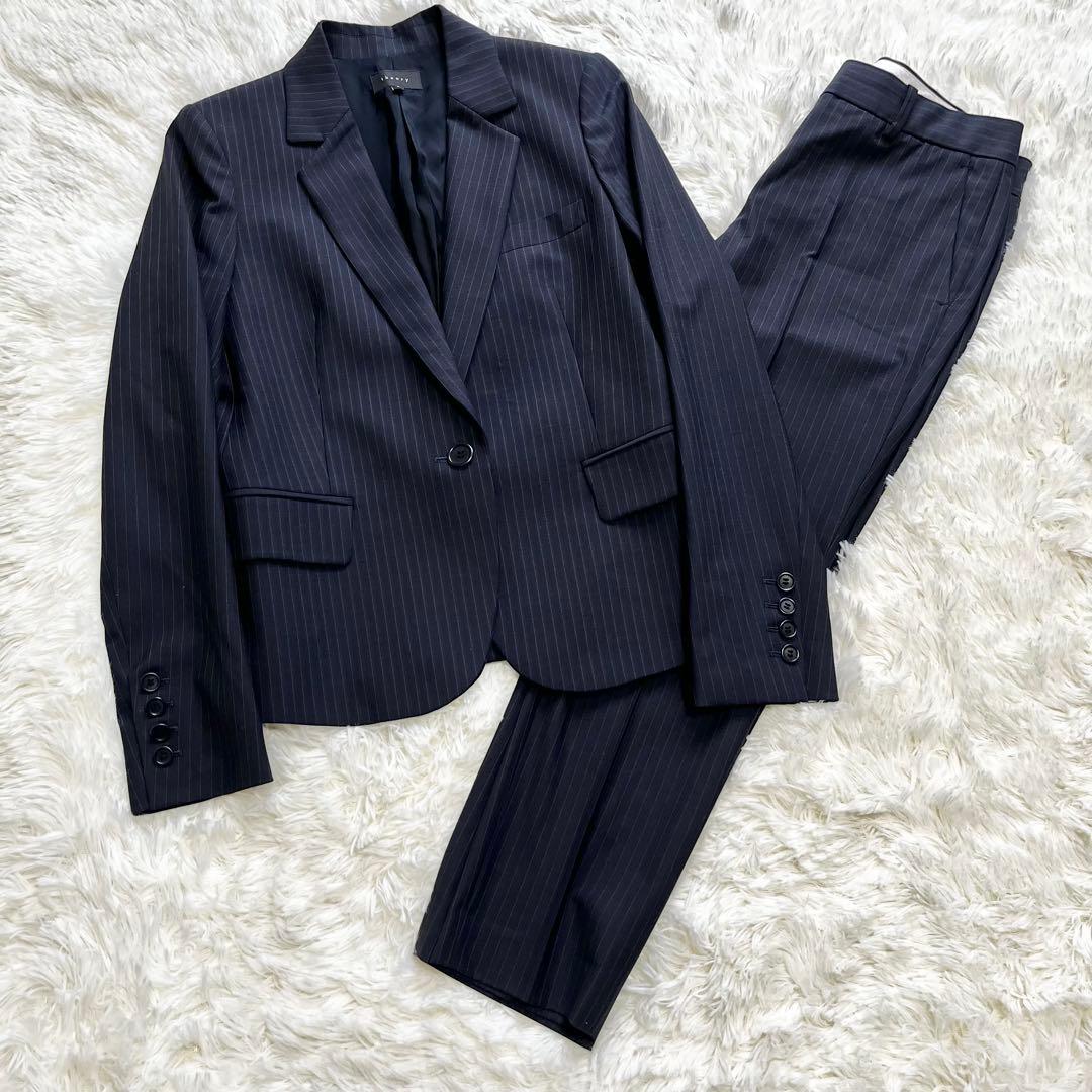 美品✨️セオリー パンツスーツ セットアップ ストライプ サイズ2 M