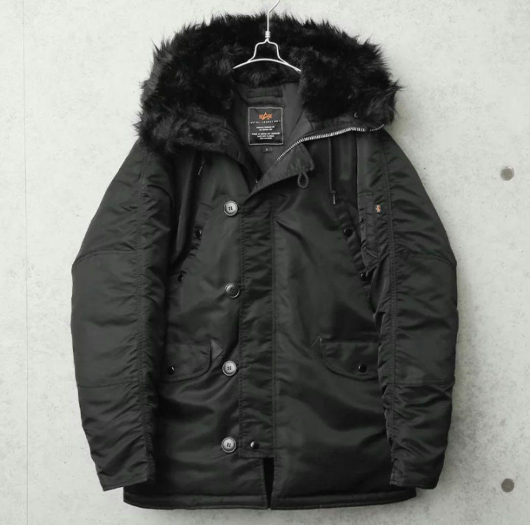 ALPHA 22094-7201 N-3Bフライトジャケット 黒ファー 美品