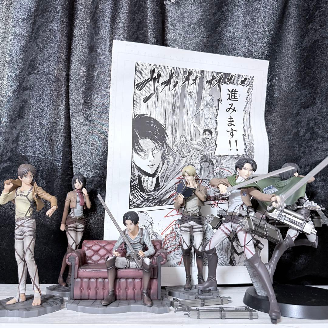 進撃の巨人 フィギュア 一番くじ エレン ミカサ リヴァイ ミケ 2014年