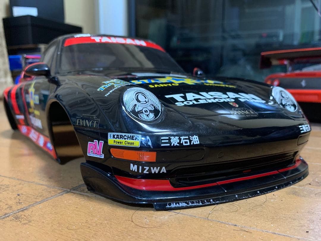 田宮模型RCカー用ボディ　タイサンポルシェ911GT2 送料無料 1/10 タミヤ ポルシェ 911 GT2 タイサン レーシングカー
