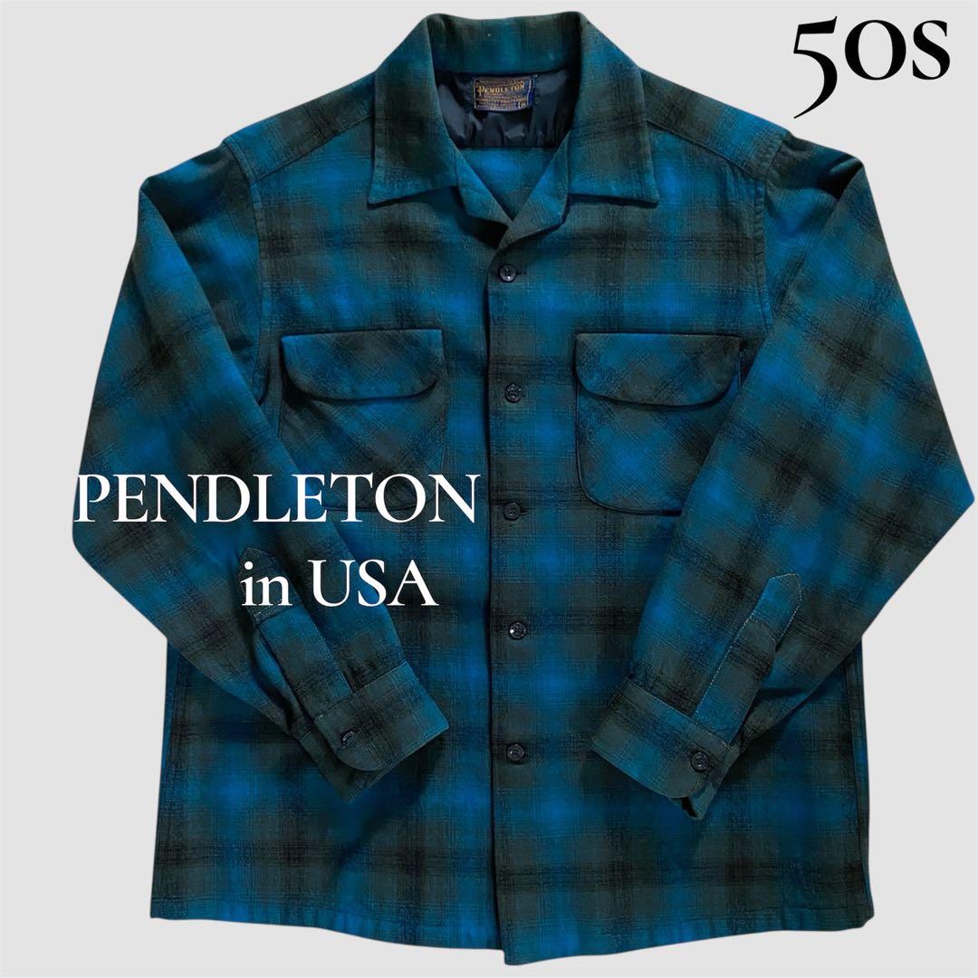 PENDLETON 50s シャドーチェック M ボードシャツ オンブレ - メルカリ