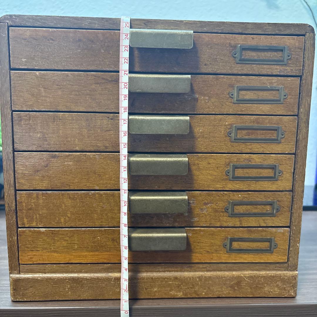 F*y様 木製レターケース 引き出し 6段収納 昭和レトロ 書類入れ 小物