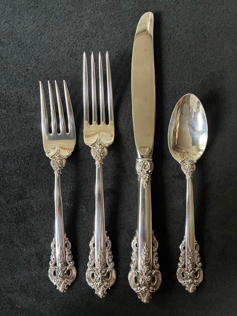 わ*ん様 【グランバロック】スターリングシルバー　カトラリー4本セット　★オーク スターリングシルバー-カトラリーセット - 英国アンティークス