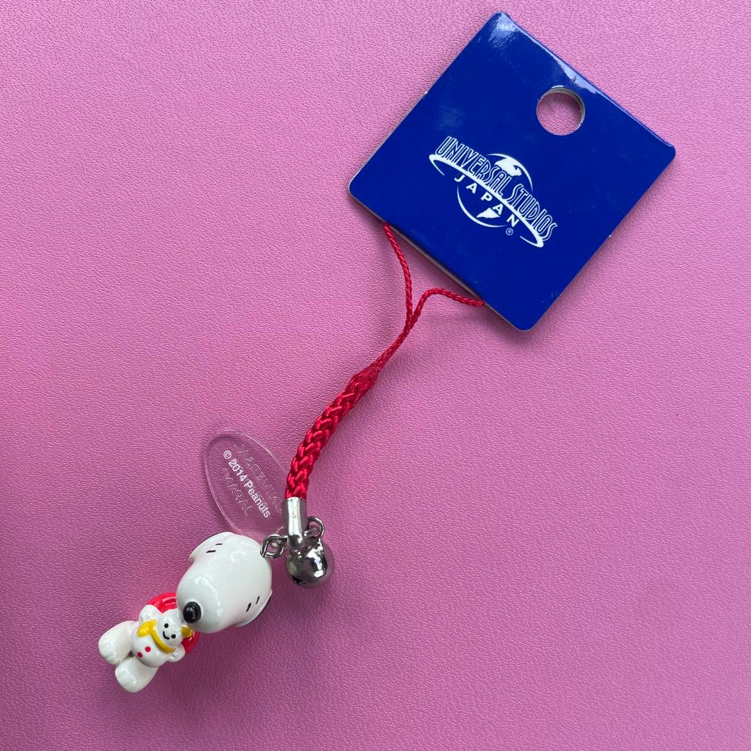 希少　スヌーピー 雪だるま　ユニバ　ストラップ　平成　レトロ