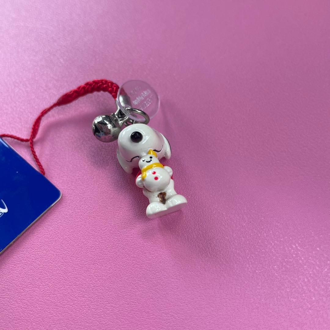 希少 スヌーピー 雪だるま ユニバ ストラップ 平成 レトロ