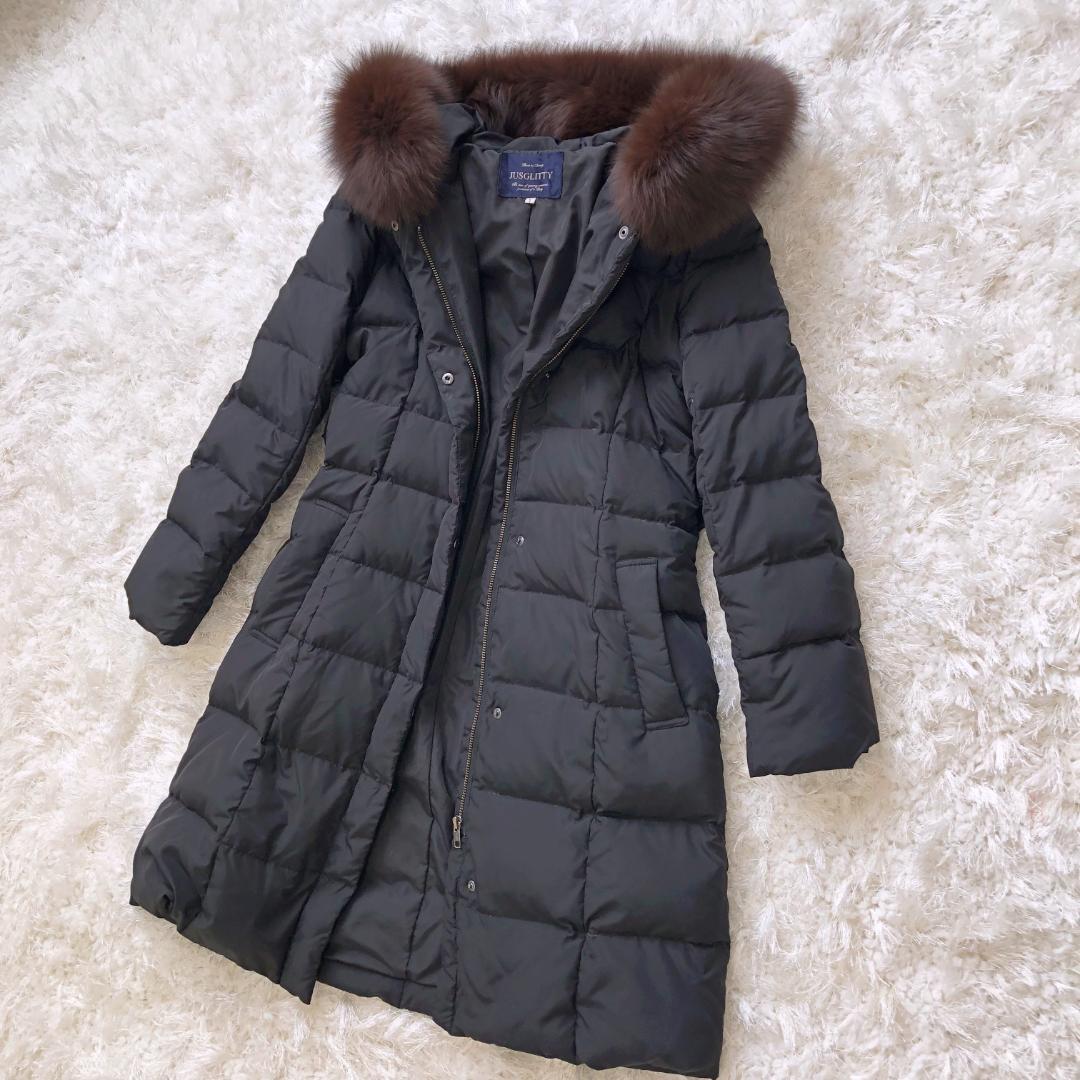 1325 JUSGLTTY ジャスグリッティー ダウンコート 黒 ブラック - メルカリ