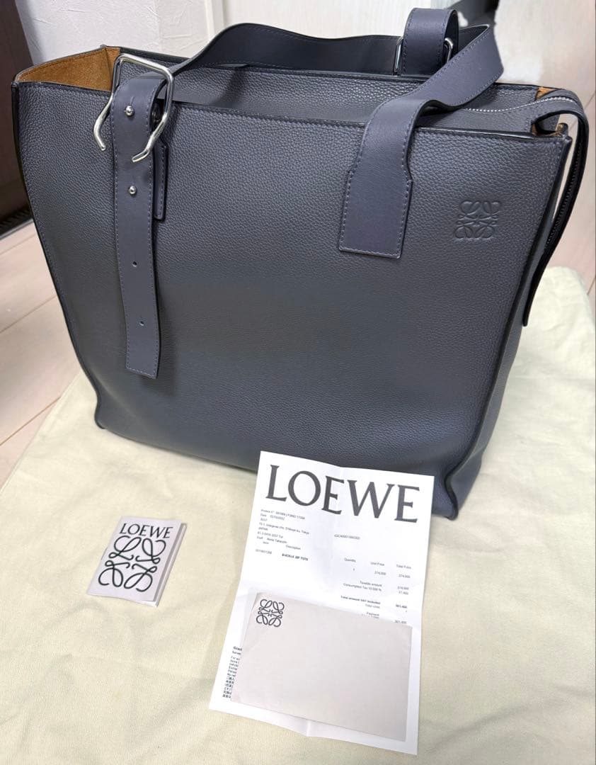 LOEWE バックルジッパートート アンスラサイト