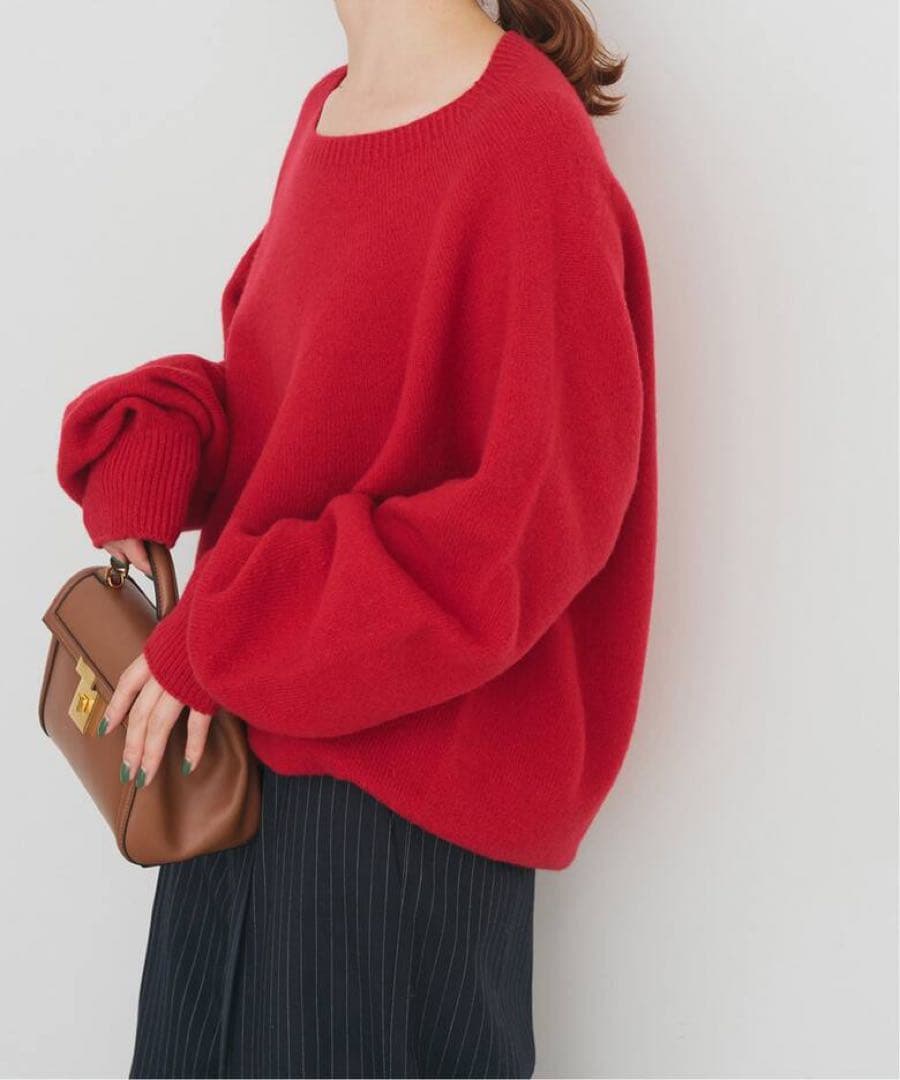 【Spick and Span】ニュアンスコクーンシルエットニット 赤