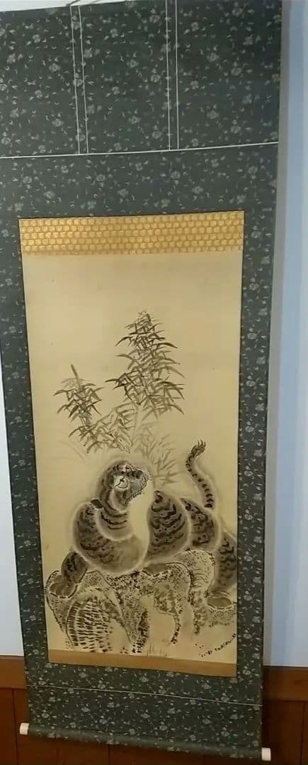掛け軸 虎 無落款 大幅