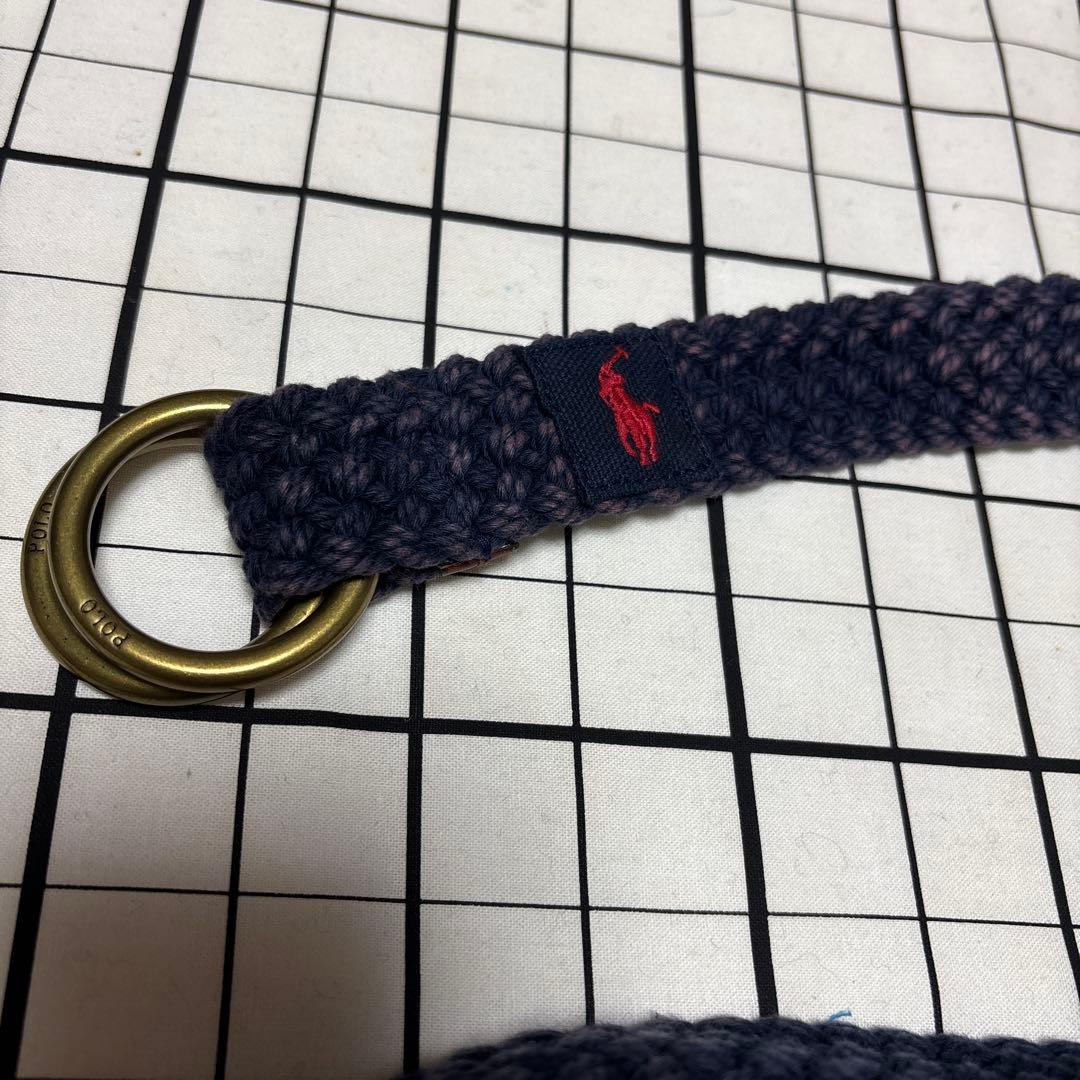 POLO RALPH LAUREN ポロラルフローレン ネイビー 編み込みベルト