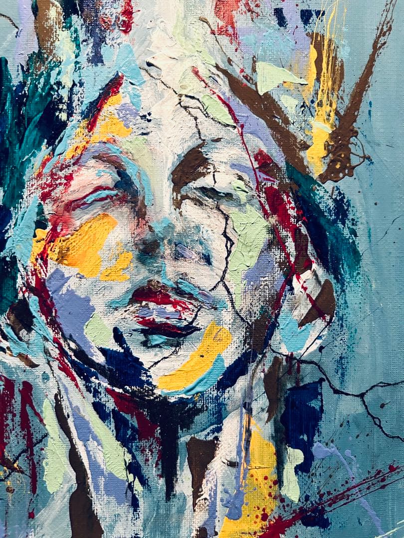 絵画】乗光【アート】抽象画 人物画 インテリア アクリル画 - メルカリ