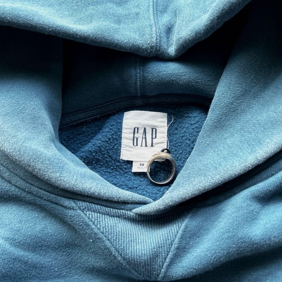 90's~ OLD GAP パーカー 肉厚 ブルー 鬼フェード y2k
