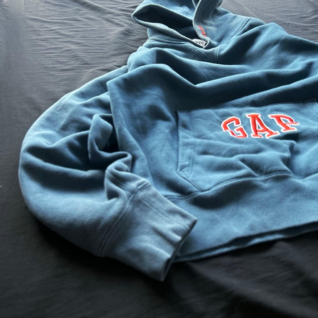 90's~ OLD GAP パーカー 肉厚 ブルー 鬼フェード y2k