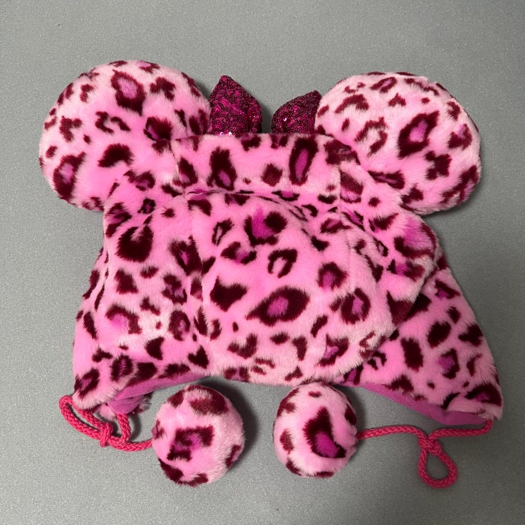 本日まで！ ディズニー ファンキャップ ミニー ヒョウ柄 ピンク - メルカリ