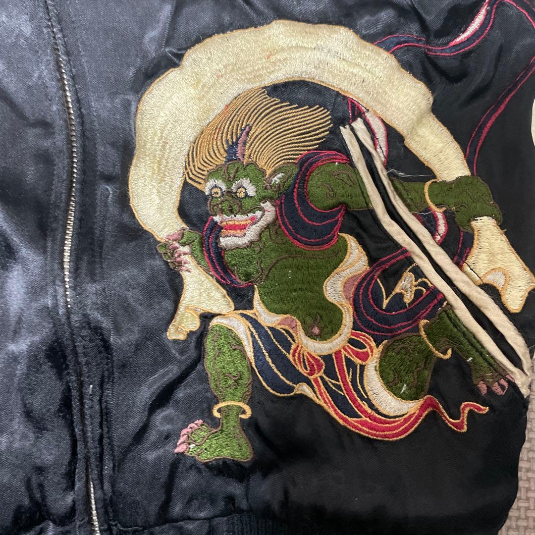 花旅楽団 リバーシブル S スカジャン 雷神 風神 刺繍 テーラー東洋